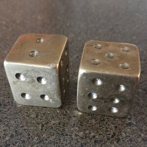Vintage Heavy Metal Dice Pair Solid‎ Brass